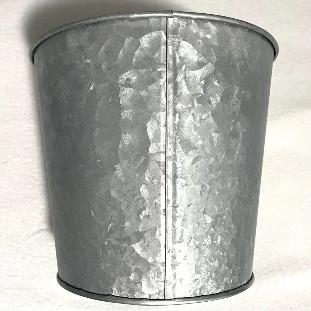 XOXO Heart Tin Bucket Galvanized Metal Pail Valentine Decor Planter Gift Basket